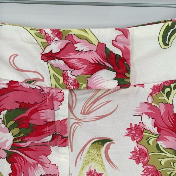 Floral capri pants pink green Twenty One size medium Vintage Made in USA - Picture 8 of 11